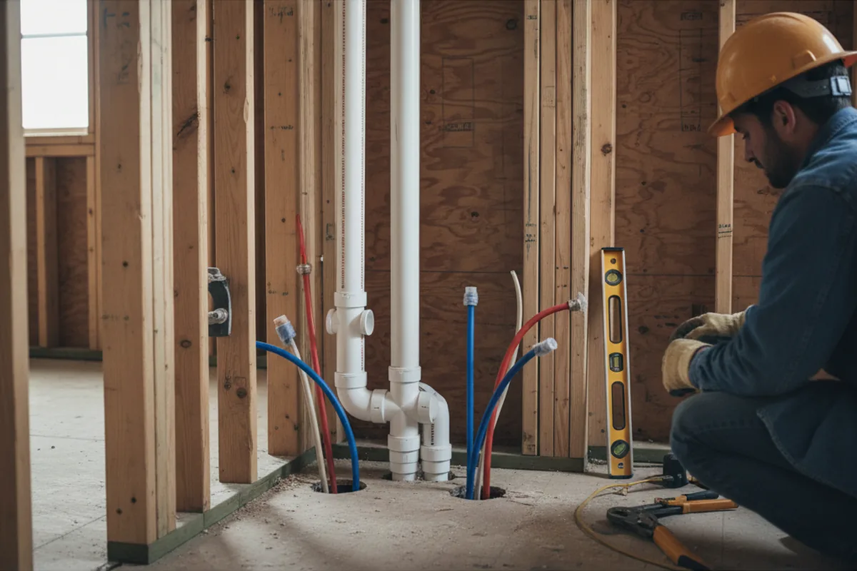 Drain and supply rough-in during Sump Pump Repair in Castle Dale